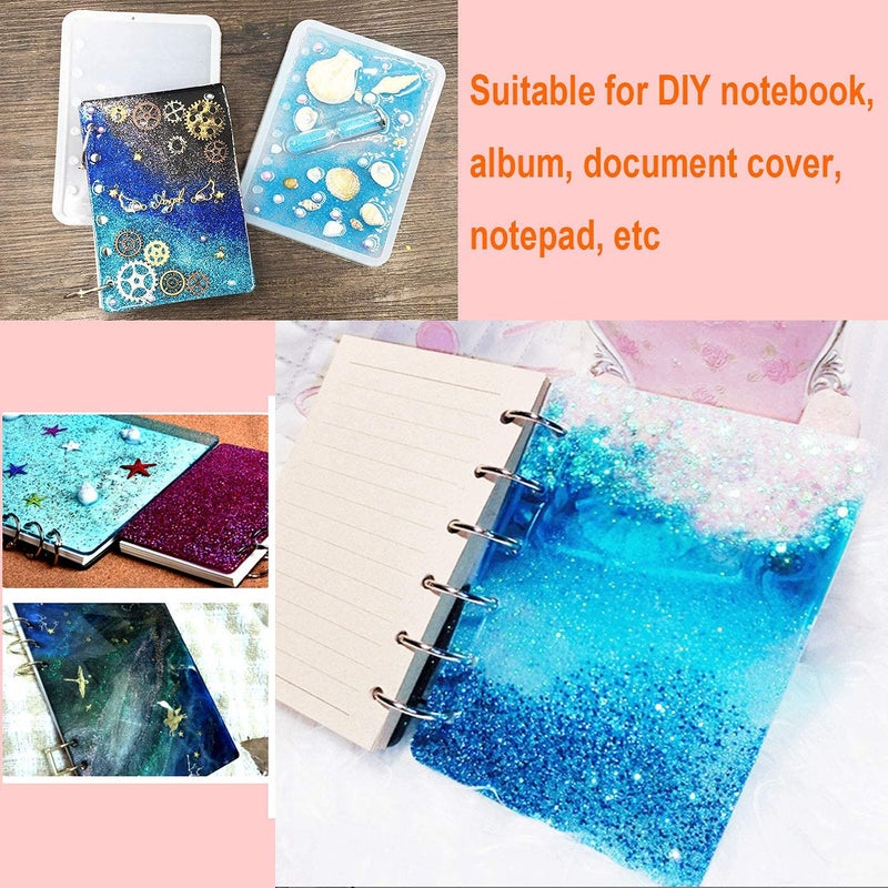 Hilitand 2pcs/Set A5 A7 Notebook Shape Art Decortive Silicone Resin for DIY Crystal Notepad Cover - Image 3